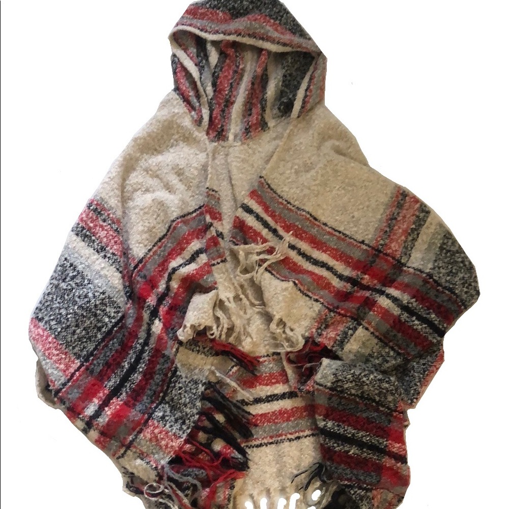 A&O International Hooded Open front Fringed Cape